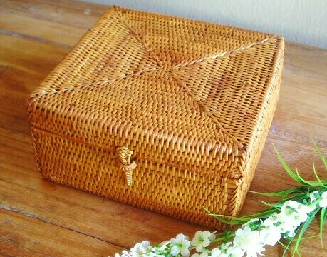 楽天市場】アタかご製 正方形ボックスS【縦横15cm×高さ7cm】蓋付き