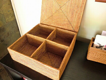 楽天市場】アタかご製 正方形ボックスL【縦横25cm×高さ12cm】蓋付き