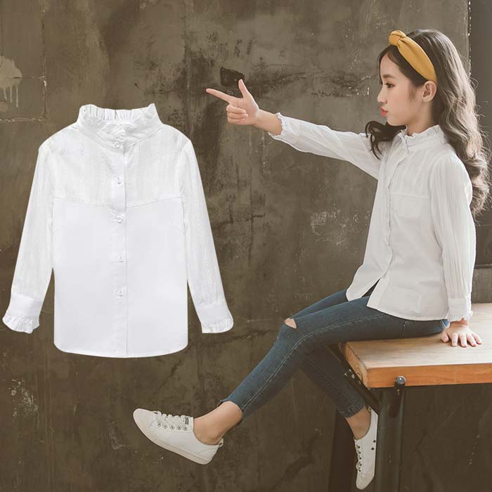 apolina 5-7y 24AW マスタードカラー 刺繍入り キッズ長袖シャツ apolina 5-7y 24AW マスタードカラー 刺繍入り キッズ長袖シャツ