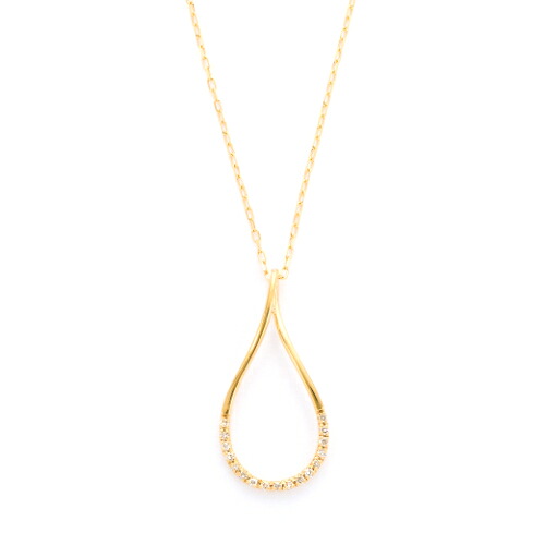 ※特価※【徳力本店 公式】[K18YG ダイヤモンドペンダントネックレス ティアドロップ]K18 18金 18K YG イエローゴールド ダイヤモンド ティアドロップ しずく 繊細 上品 エレガント ペンダント ネックレス 送料無料 プレゼント ギフト 徳力｜ジュエリー屋ひととき by徳力本店