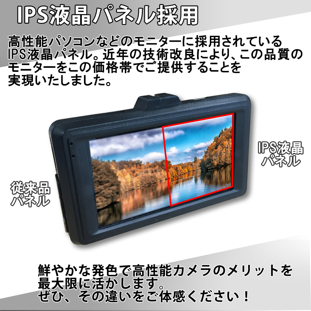 楽天市場 ドライブレコーダー ドラレコ 吸盤型 Hdモニター3インチ Ips W録画 前後カメラ リアカメラ バックカメラ付き 2カメラ 車内 カー用品 得選館