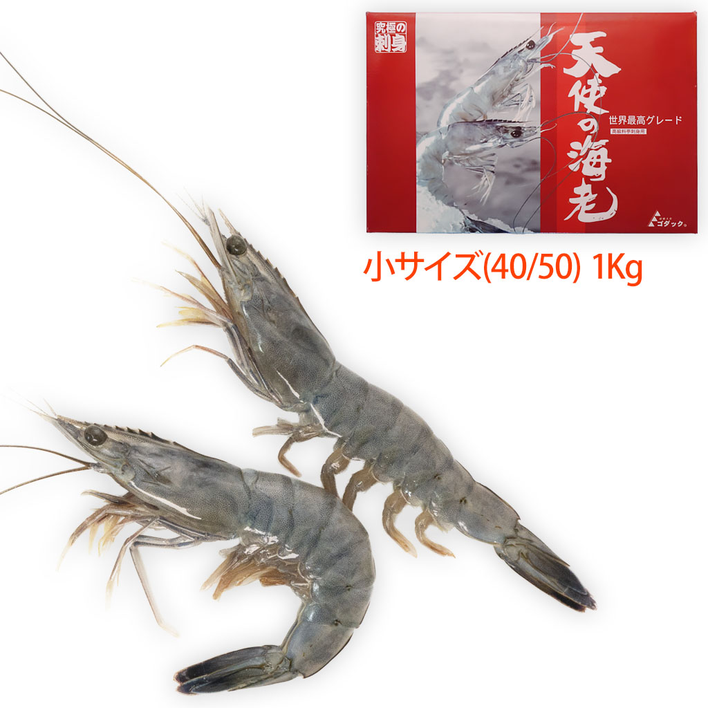 天使の海老 小サイズ1Kg箱入り(規格:40/50)