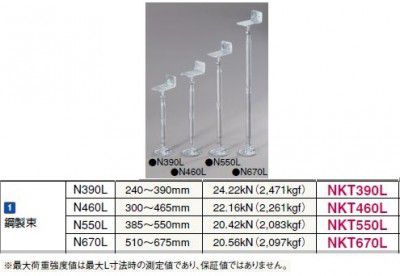 20個入 NKT550L 鋼製束N550L 385～550mm フクビ化学工業