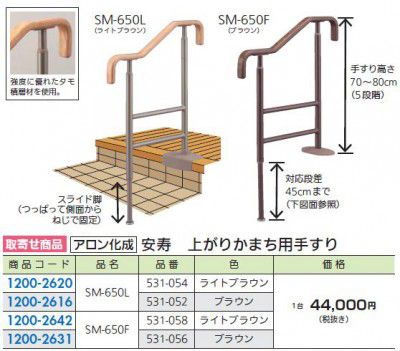 FR アロン化成 SM-650 FR 安寿上がりかまち用手摺り