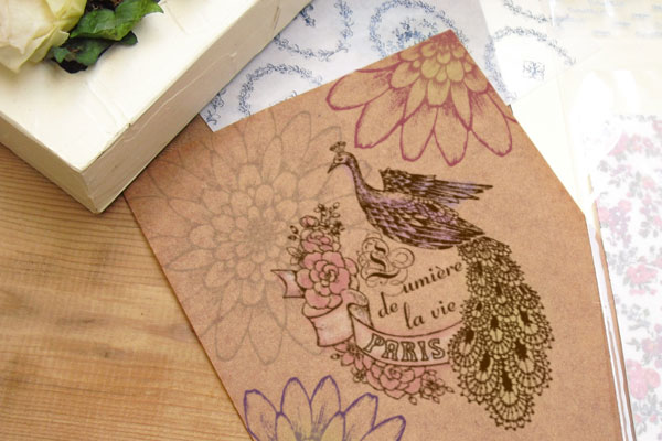 楽天市場 年賀 暑中見舞いにも孔雀の挨拶メッセージ 豪華 スタンプ はんこ メール便ok 東京アンティーク