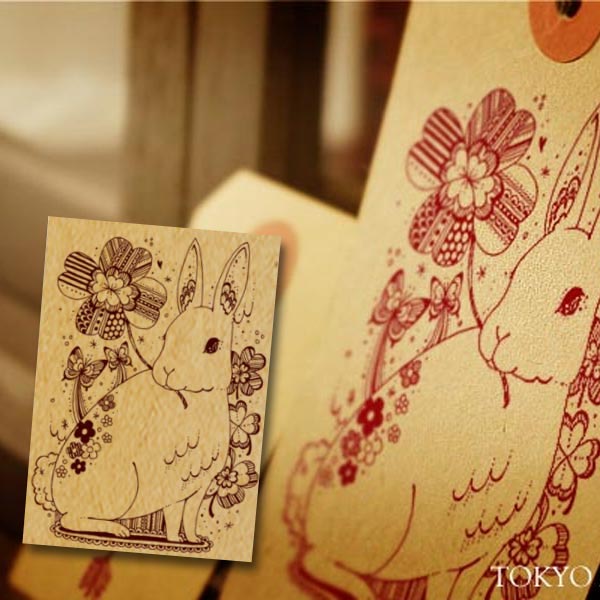 楽天市場 復刻 ウサギクローバー動物 スタンプ はんこ メール便ｏｋ 東京アンティーク