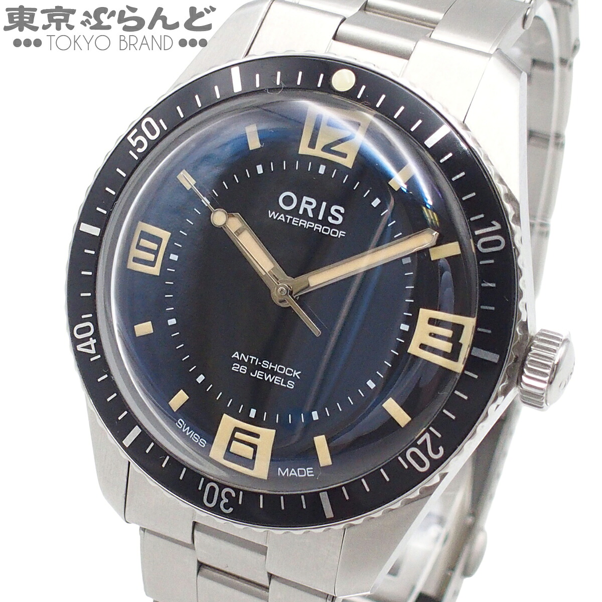 【中古】【3年引き受ける】【返品可】オリス ORIS ダイバーズ メンズ ウオッチ 自動小銃巻 ステンレス鋼スチール写真 60周年アニバーサリーエディション 黒いこと 01 733 7772 4034 [貨物輸送無料]【尖んがり5倍●5.30～6.11 1:59】 101859006