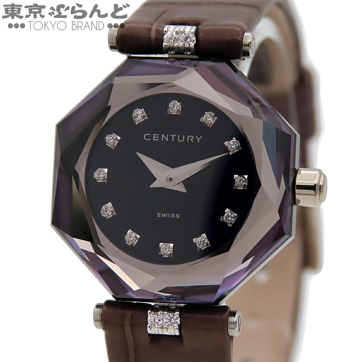 【中古】【3年保証】【返品可】センチュリー CENTURY ソネット レディース 腕時計 クオーツ ダイヤモンド サファイアガラス 箱・保証書 ブラックxパープルグレー 633.7A.S.52.51.COO [送料無料]【ポイント5倍●7.16～7.27】 101866025｜東京ぶらんど時計館