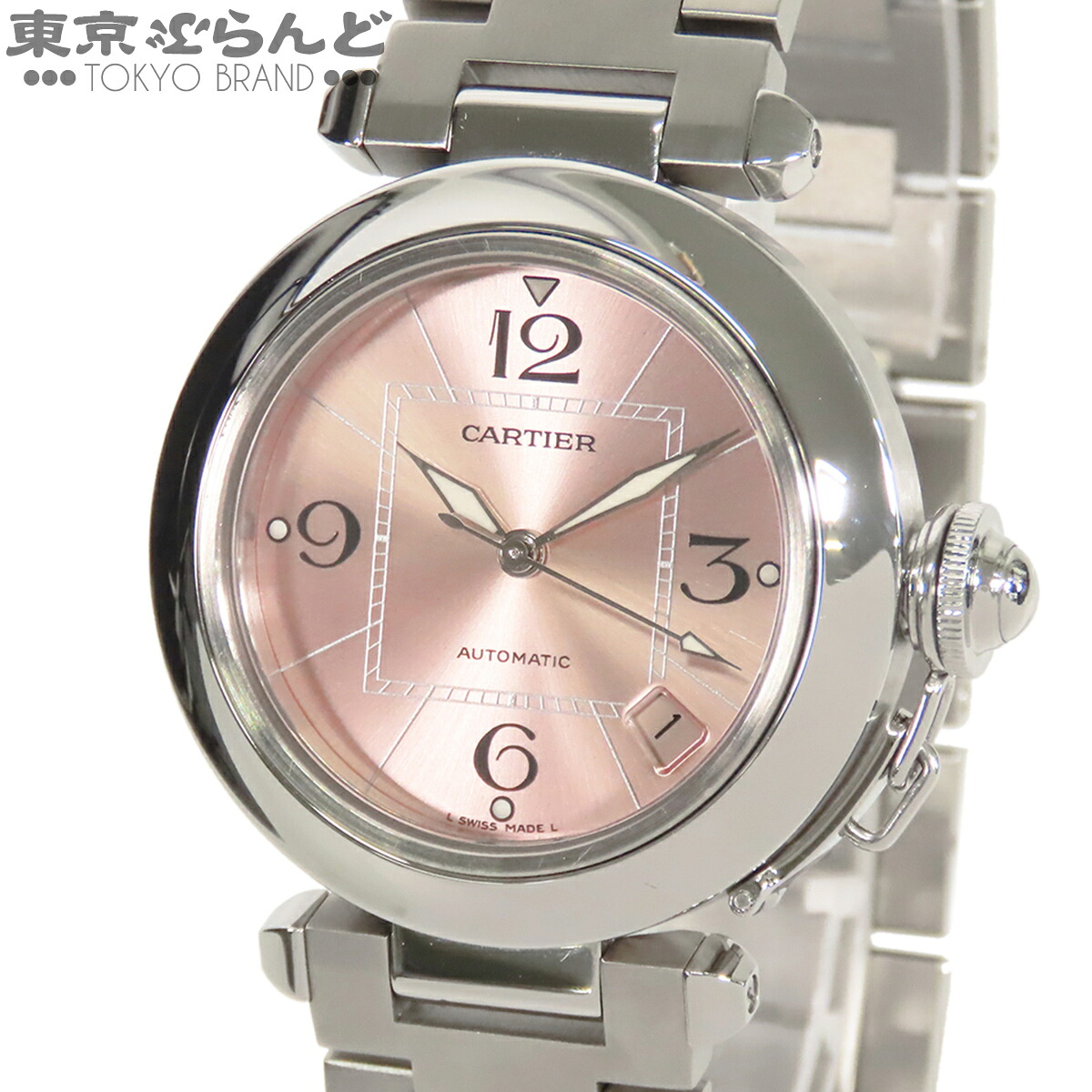 【3年保証】【返品可】 カルティエ CARTIER パシャC W31075M7 ピンク SS 腕時計 ユニセックス 自動巻 仕上済 箱 保証書付[送料無料]【ポイント5倍●4.14～4.27】pdw 【中古】 103018943