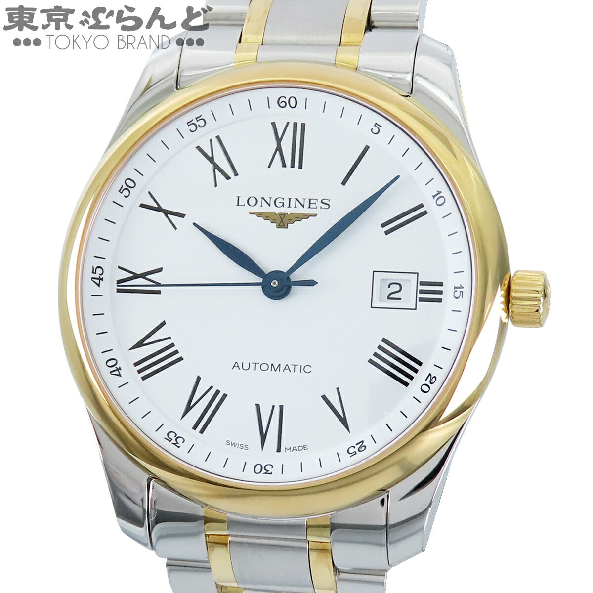 【中古】【3年引きうける】【返品可】ロンジン LONGINES お師匠さん寄せあわせ メンズ ウオッチ 自動小銃巻 SS YG デイト 二人組 箱・お墨付き付 白いこと L2.793.5.19.7 未当て嵌める [貨物輸送無料]【尖んがり5倍●5.30～6.11 1:59】 101872548