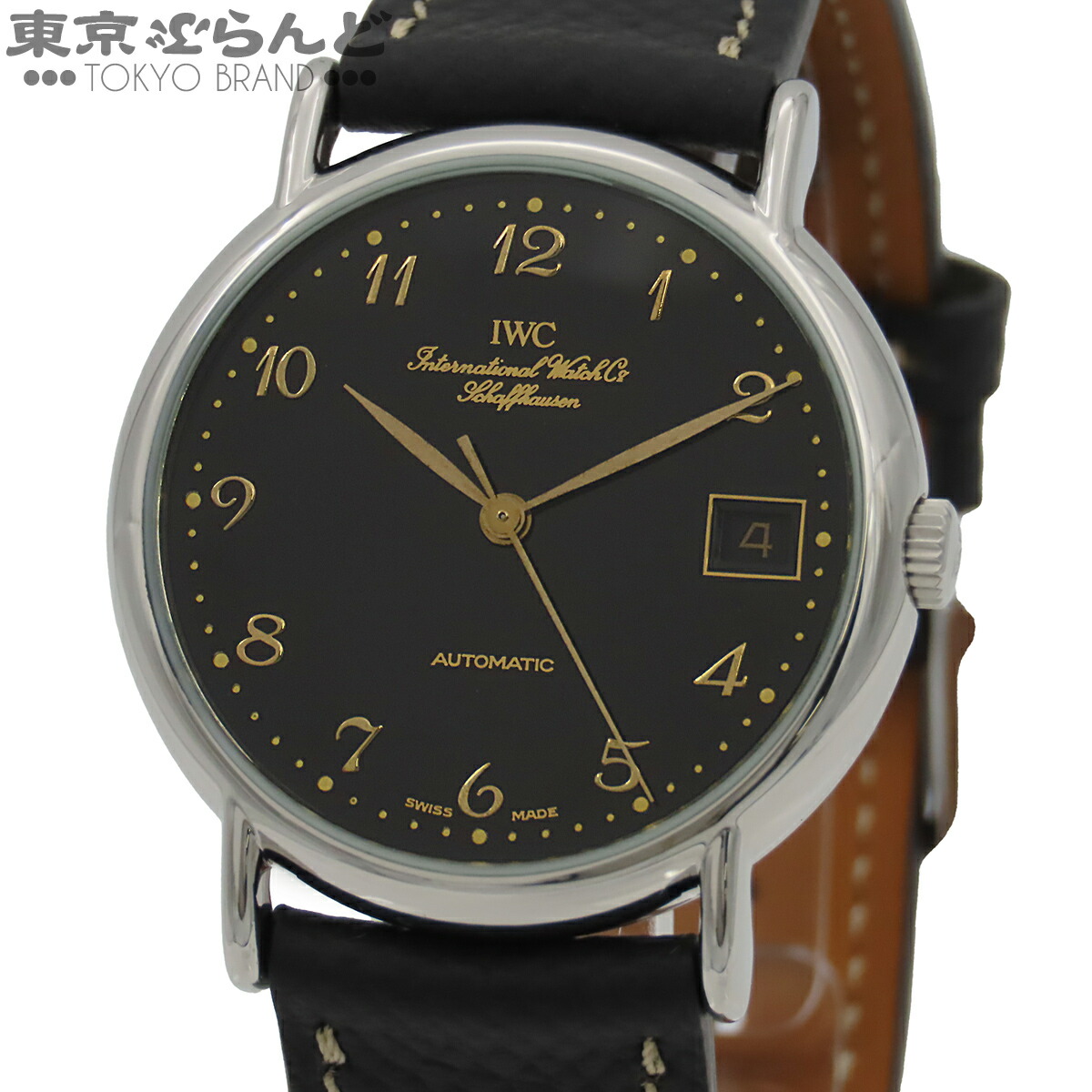 【中古】【3年保証】【返品可】アイダブリューシー シャフハウゼン IWC SCHAFFHAUSEN ポートフィノ メンズ 腕時計 自動巻 SS レザー ブラック IW351313 OH 仕上済 [送料無料] 101852152