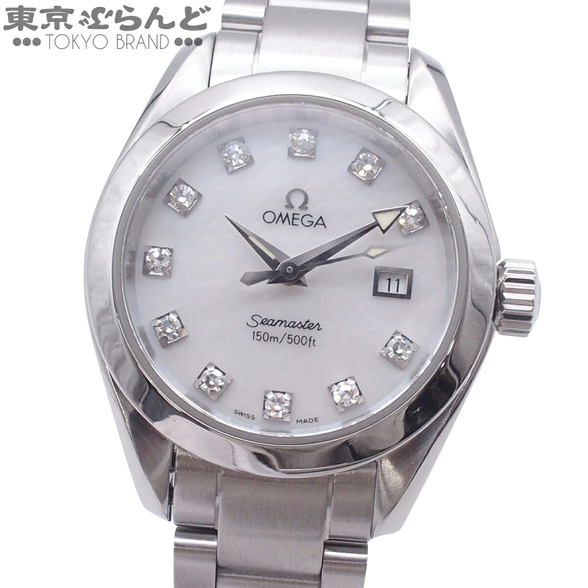 【中古】【3年引きうける】【返品可】ゼロ OMEGA シーマスター アクアテラ 白いこと甲殻文字記号盤 11PD レディース ウオッチ QZ SS 金剛石 白いこと甲殻xしろがね色 2577.75 独居室取り替えっこ済・仕上済 [貨物輸送無料] 101863955