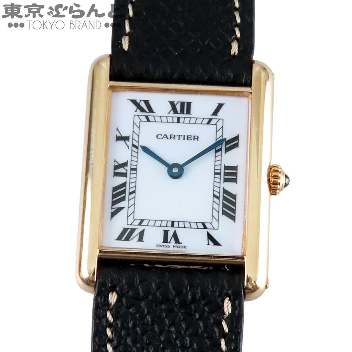 【中古】【3年保証】【返品可】カルティエ タンクルイLM レディース 腕時計 クォーツ K18YG タンクルイカルティエ 金無垢 保 ホワイト 83717753 コンプリートサービス済 [送料無料] 101820867