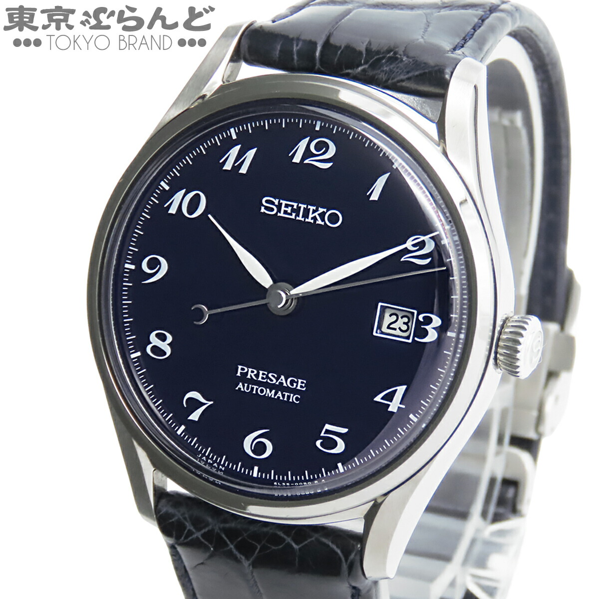 【中古】【3年保証】【返品可】セイコー SEIKO プレザージュ メンズ 腕時計 自動巻 SS レザー 琺瑯ダイヤル セイコーウォッチサロン限定 箱付 ネイビー SARA019/6L35-00B0 [送料無料]【ポイント5倍●7.16～7.27】 101865185｜東京ぶらんど時計館