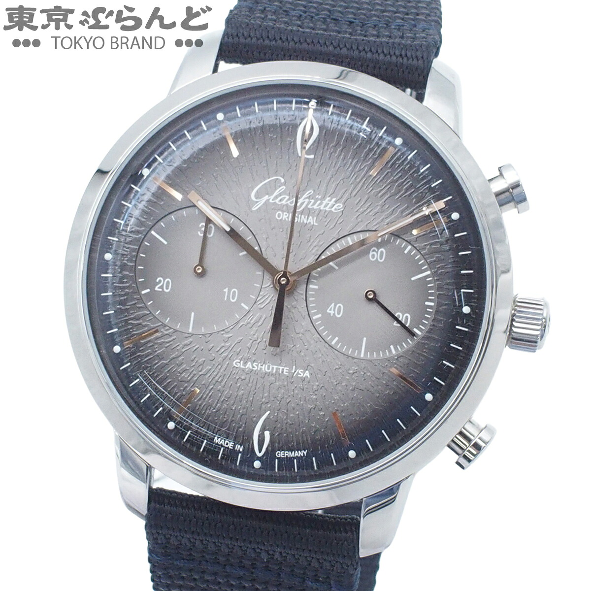 【中古】【3年保証】【返品可】グラスヒュッテ・オリジナル GLASHUTTE ORIGINAL シックスティーズ クロノグラフ メンズ 腕時計 自動巻 SS ナイロン 箱・保証書 ストーングレー 1-39-34-06-22-04 [送料無料]【ポイント7倍●7.17～7.27】 101882387｜東京ぶらんど時計館