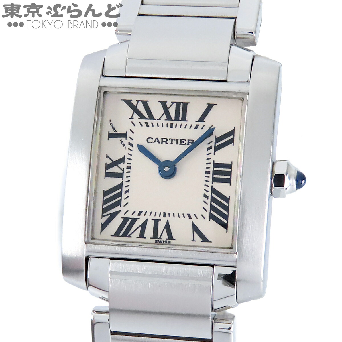 【中古】【3年引きうける】【返品可】カルティエ CARTIER タンクフランセーズSM レディース ウオッチ 石英式 独居室式 SS 象牙色 W51008Q3 仕上済 独居室取り替えっこ済 [貨物輸送無料] 101867290