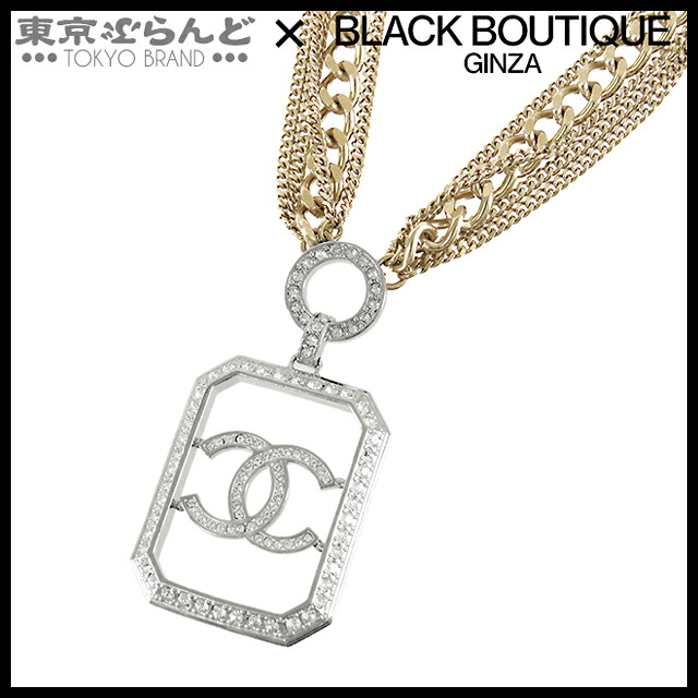 【5%クーポン♪4.14～4.27】【中古】【返品可】シャネル 5連チェーン ネックレス B18P ゴールドxシルバー メタル ラインストーン 香水ボトルモチーフ ココマーク レディース[送料無料]【ポイント7倍●4.14～4.27】 241001018400