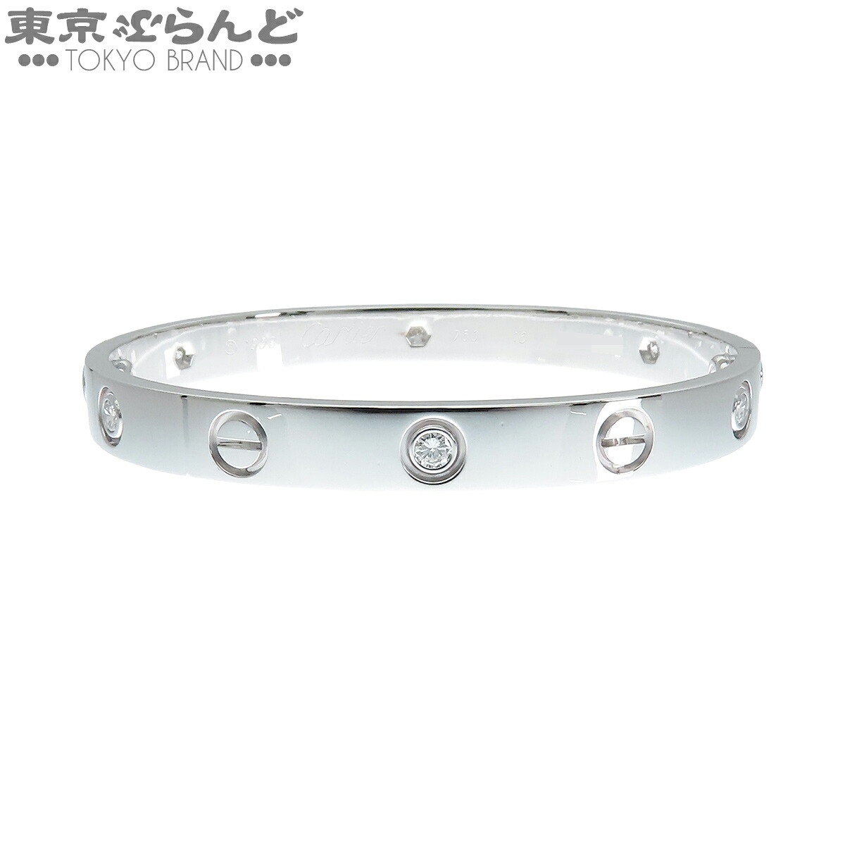 【中古】【返品可】カルティエ CARTIER ラブブレスレット レディース K18WG ダイヤモンド 6PD バングル ホワイトゴールド #16 腕周り約15.5cm B6014016 メーカー仕上済 [送料無料]【ポイント10倍●7.17～7.27】 101844500｜東京ぶらんど