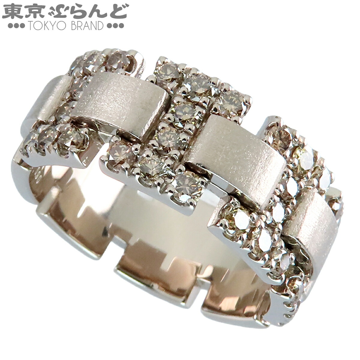 【中古】【返品可】カシケイ KASHIKEY 輪っか メンズ K18BG 赤銅色金剛石 0.90コンピュータ断層撮影法 パヴェ 指環 赤銅色ゴールド 17号好いかげんに 仕上済 [貨物輸送無料] 101868800