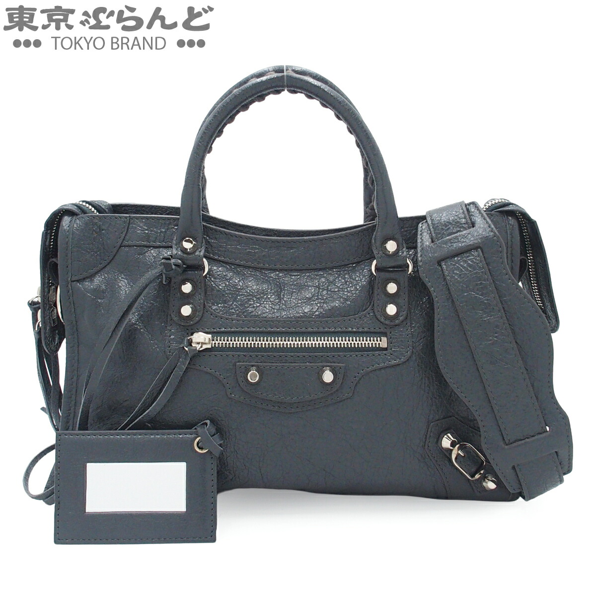 【5%引き換え証♪5.30～6.11 1:59】【中古】【返品可】バレンシアガ BALENCIAGA 古典派音楽 シティ スモール レディース なめし革 2WAY ショルダーバッグ アントラシット しろがね色金具 431621 [貨物輸送無料]【尖んがり3倍●5.30～6.11 1:59】 101851301
