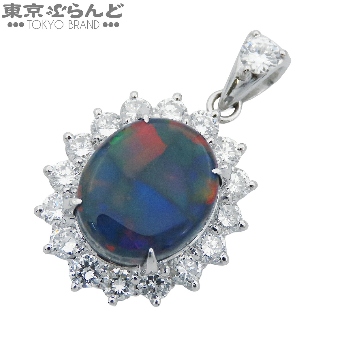 【5%クーポン♪4.14～4.27】【中古】【返品可】ノーブランド no brand ペンダントトップ レディース Pt900 ブラックオパール ダイヤモンド 3.26ct D 1.04ct 0.11ct プラチナ 仕上済 [送料無料]【ポイント5倍●4.14～4.27】 101851701
