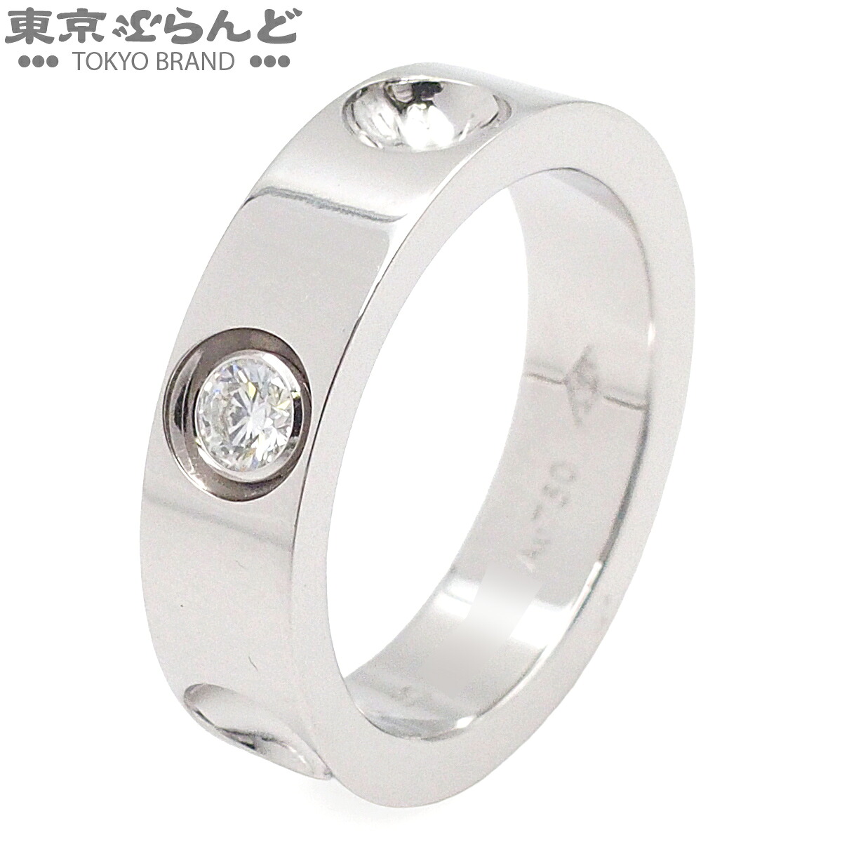 【5%クーポン♪4.6 20時～4.11】【中古】【返品可】ルイヴィトン LOUIS VUITTON プティットバーグ アンプラント リング レディース K18WG ダイヤモンド 10.5号相当 1PD ホワイトゴールド 仕上済 [送料無料]【ポイント5倍●4.6 20時～4.11】 101853401