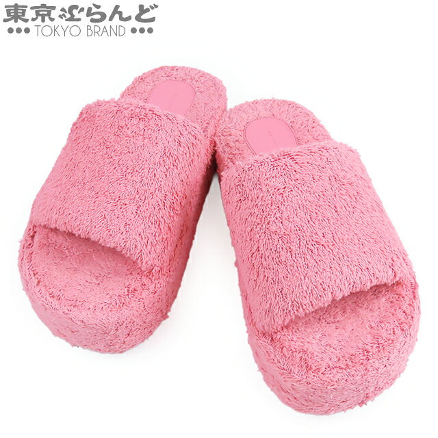 【5%クーポン♪4.6 20時～4.11】【中古】【返品可】【超オススメアイテム！ψ】バレンシアガ ライズ スライド 656988W2HS05900 ピンク ファブリック ラバー 厚底 36 サンダル レディース[送料無料]pdw 101800403