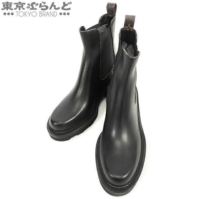 【中古】【返品可】【超オススメアイテム！ψ】ルイヴィトン サイドゴアブーツ レディース レザー アンクル モノグラム ブラック [送料無料]pdw 101806403