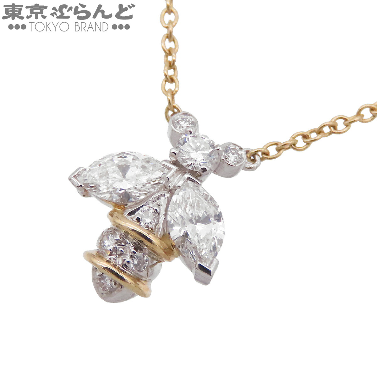 【中古】【返品可】ティファニー TIFFANY&Co. ジャン シュランバージェ ネックレス レディース K18YG Pt950 ダイヤモンド イエローゴールドxプラチナ 仕上済 [送料無料]【ポイント15倍●7.16～7.27】 101864607｜東京ぶらんど