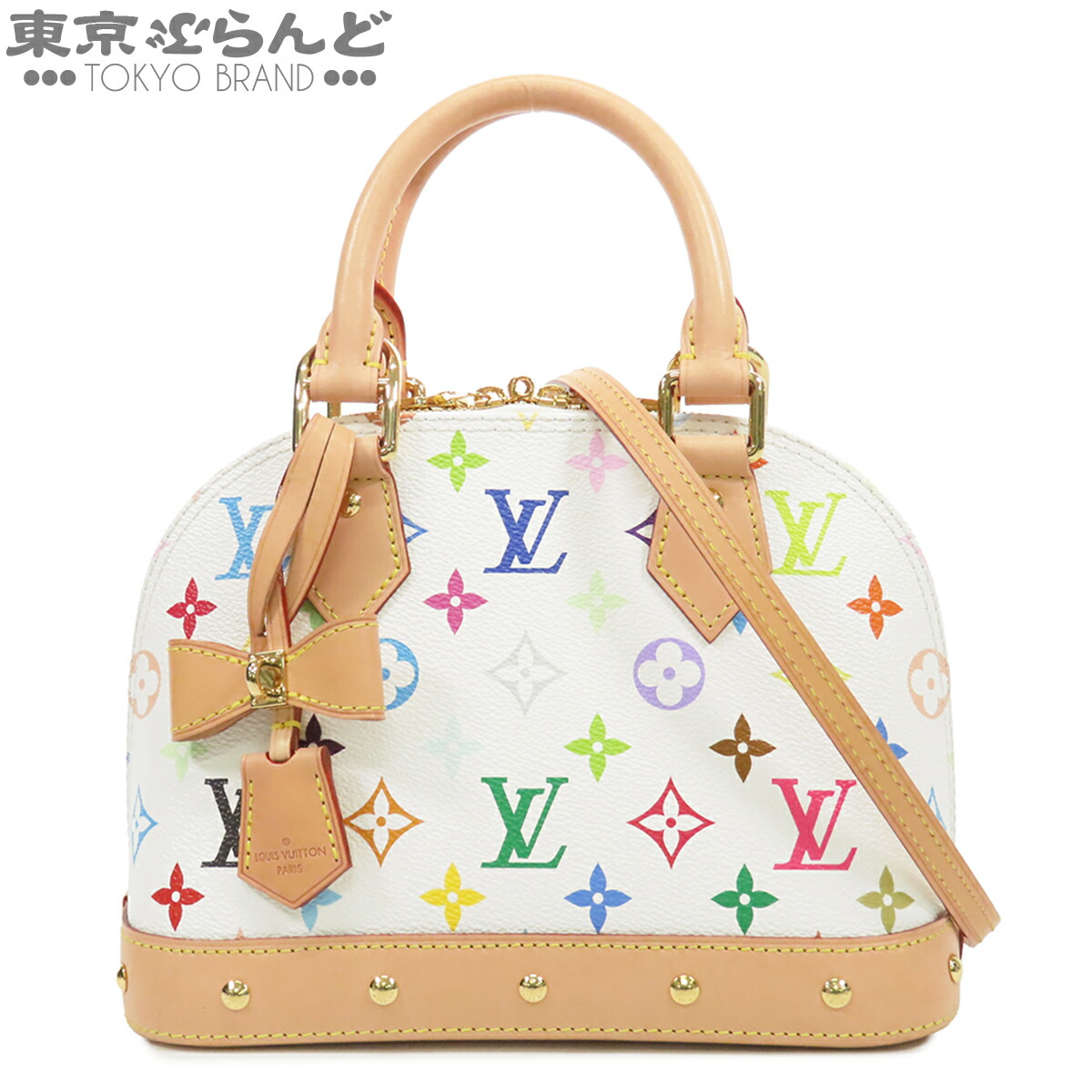 【中古】【返品可】ルイヴィトン LOUIS VUITTON LV×TM アルマBB レディース モノグラムマルチカラー 村上隆 2WAY ハンドバッグ ホワイトxマルチカラー M13078 [送料無料] 101853313