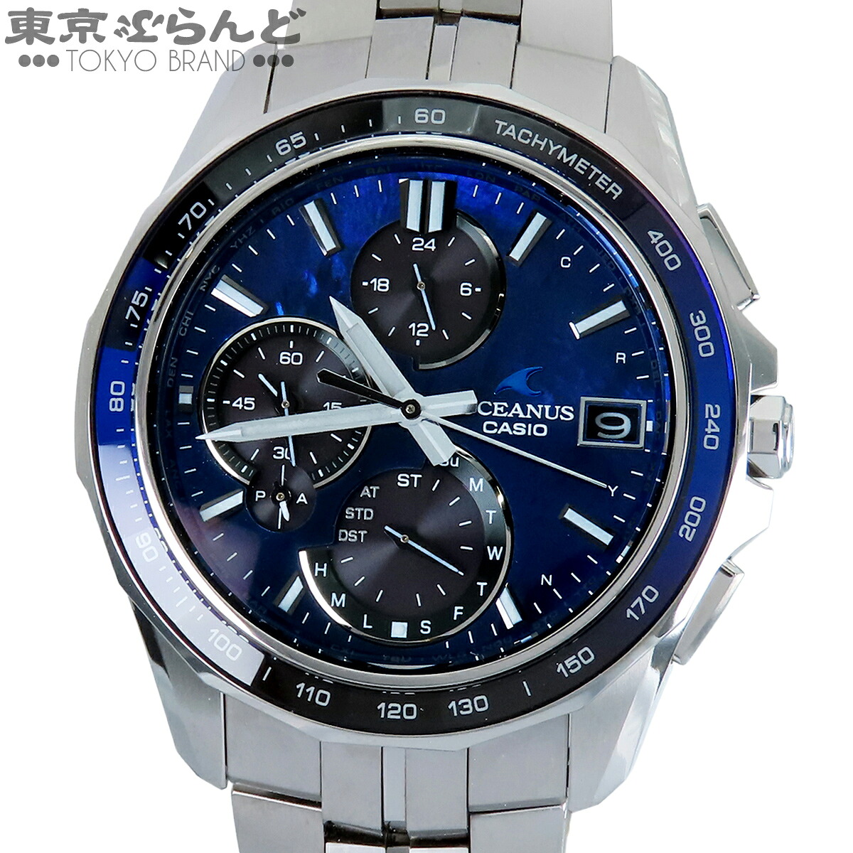 【中古】【返品可】カシオ CASIO オシアナス メンズ 腕時計 ソーラー電波 Bluetooth チタン シェル マンタ 20周年記念 世界1200本限定 箱付き ブルー OCW-S7000BV-2AJR [送料無料] 101863113