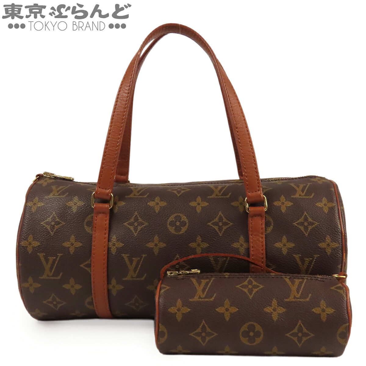 【5%クーポン♪4.14～4.27】【中古】【返品可】ルイヴィトン LOUIS VUITTON パピヨン 30 レディース モノグラムキャンバス ポーチ付 旧型 ハンドバッグ ブラウン M51365 [送料無料]【ポイント5倍●4.14～4.27】 101862015