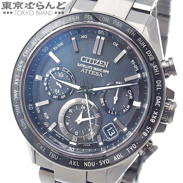 【5%クーポン♪4.4～4.11】【中古】【返品可】シチズン CITIZEN アテッサ メンズ 腕時計 GPSソーラー電波 チタン アクトライン ブラック CC4055-65E [送料無料]【ポイント10倍●4.4～4.11】 101826020