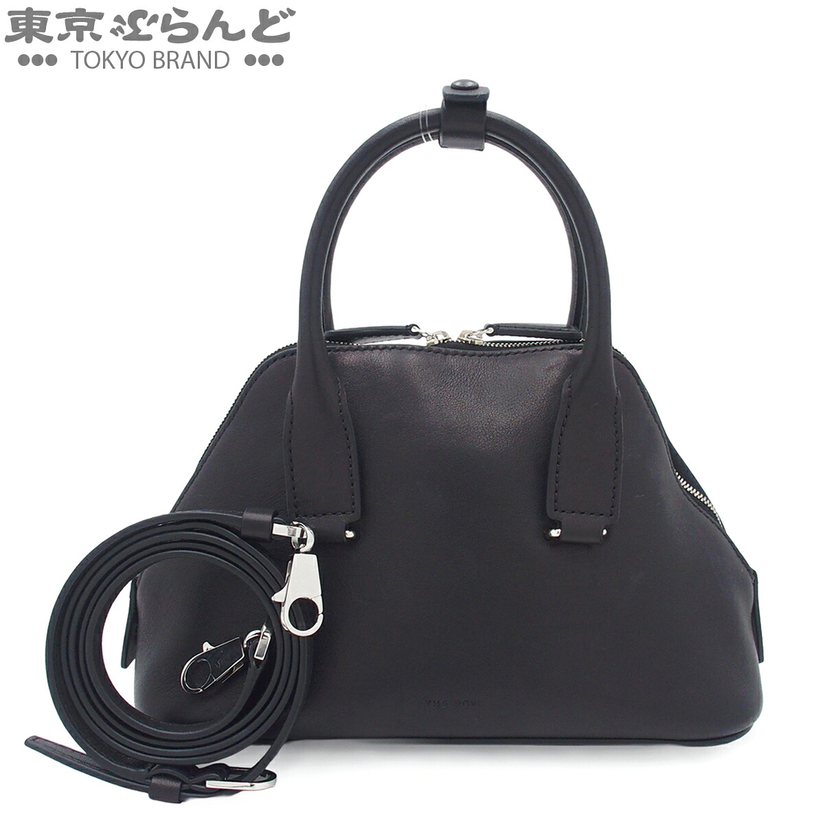 【5%引き換え証♪5.30～6.11 1:59】【中古】【返品可】ザ・ロウ THE ROW ミニ デヴォン レディース なめし革 2WAY ショルダーバッグ ハンドバック 黒いこと 黒 W1708L72 [貨物輸送無料]【尖んがり5倍●5.30～6.11 1:59】 101871420