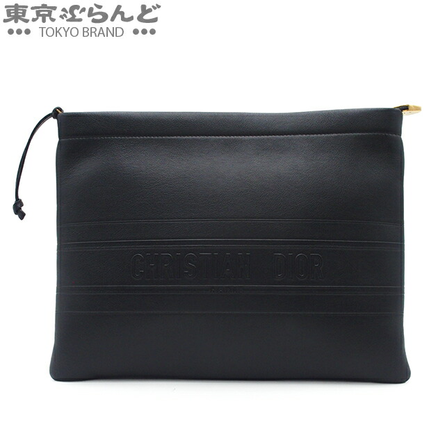 【5%クーポン♪4.4～4.11】【中古】【返品可】ディオール Dior クラッチバッグ メンズ セカンドバッグ レザー ブラック [送料無料]【ポイント5倍●4.4～4.11】 101817623