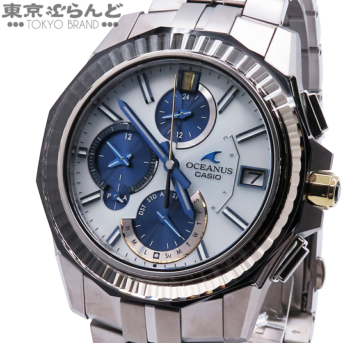 【中古】【返品可】カシオ CASIO オシアナス マンタ メンズ 腕時計 ソーラー電波 チタン 100本限定 Bluetooth ホワイト ブルー OCW-S6000PBS-7AJR 未使用 [送料無料]【ポイント7倍●7.17～7.27】 101881323｜東京ぶらんど