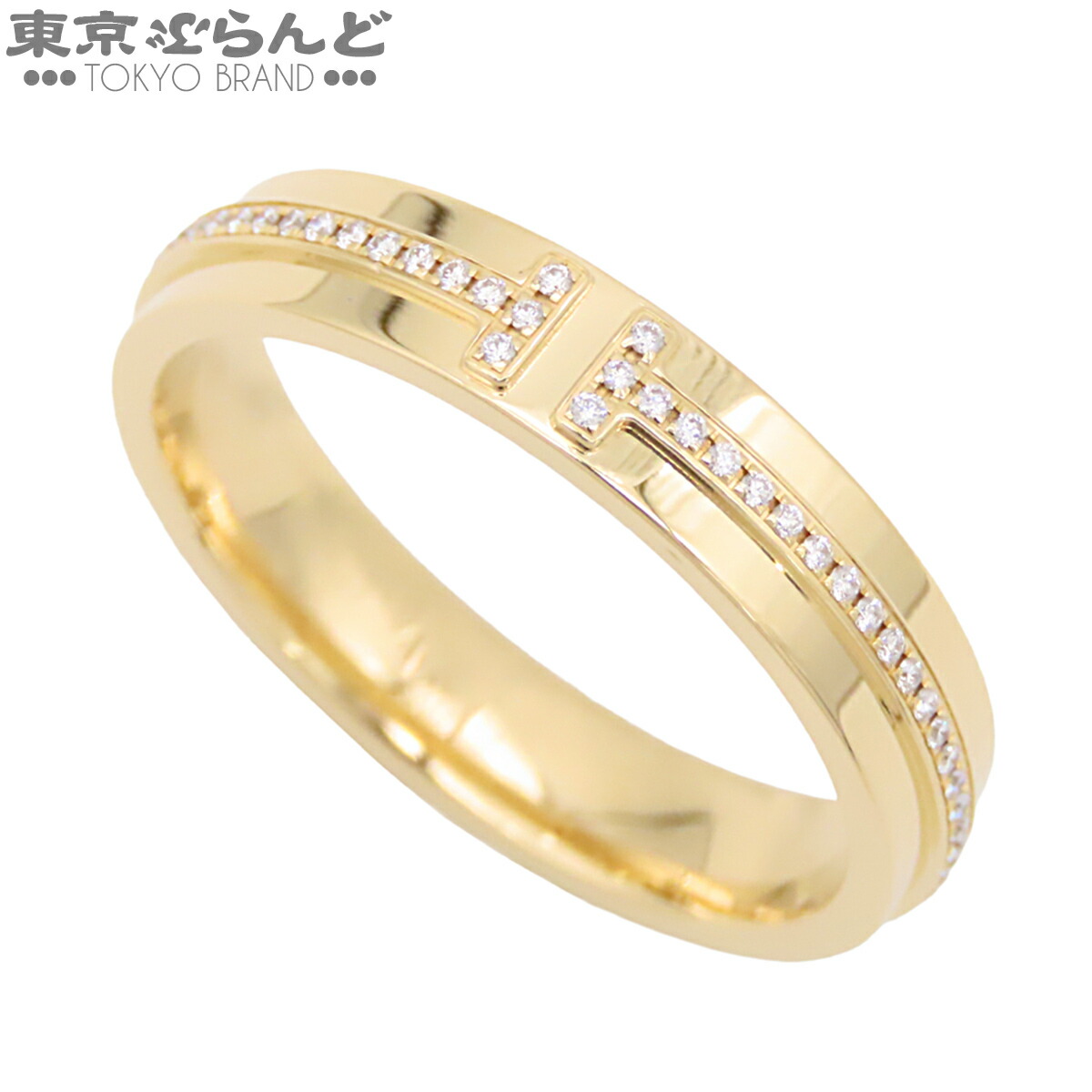 【中古】【返品可】ティファニー TIFFANY&Co. T ナロー ダイヤモンド リング メンズ K18YG ダイヤモンド 20号相当 イエローゴールド 仕上済 [送料無料] 101861724