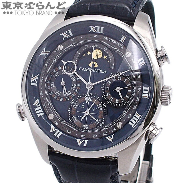 【中古】【返品可】シチズン CITIZEN カンパノラ メンズ 腕時計 電池式 SS クロコダイルレザー グランドコンプリケーション 留紺 とまりこん 300本限定 箱・保証書付き ネイビー AH4080-01L [送料無料]【ポイント8倍●7.16～7.27】 101878124｜東京ぶらんど