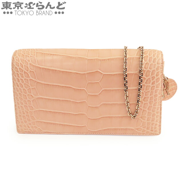 【中古】【返品可】【超オススメアイテム！ξ】クリスチャンディオール Christian Dior チェーンポーチ レディース ショルダーバッグ アリゲーター チェーンウォレット チャーム付 ピンク S0204OAYC [送料無料]【ポイント3倍●4.14～4.27】pdw 101821025