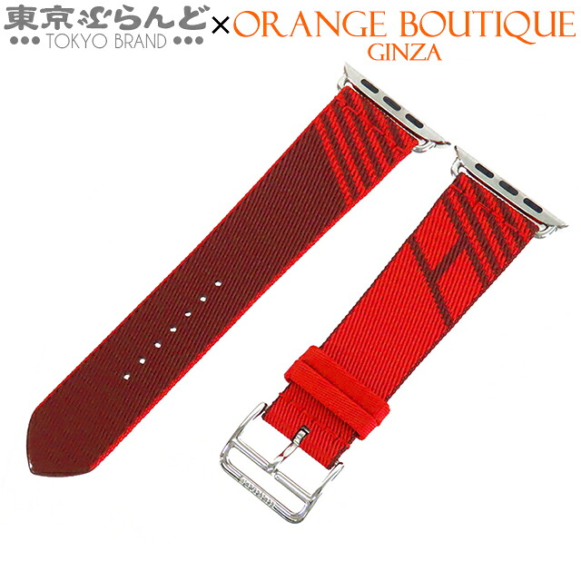 【5%クーポン♪4.14～4.27】【中古】【返品可】エルメス アップルウォッチ用 ジャンピング シンプルトゥール ユニセックス 腕時計ベルト ナイロン 純正 44mm 45mm用 Hヴィブラシオンモチーフ レッド 未使用 [送料無料]【ポイント7倍●4.14～4.27】 101822225
