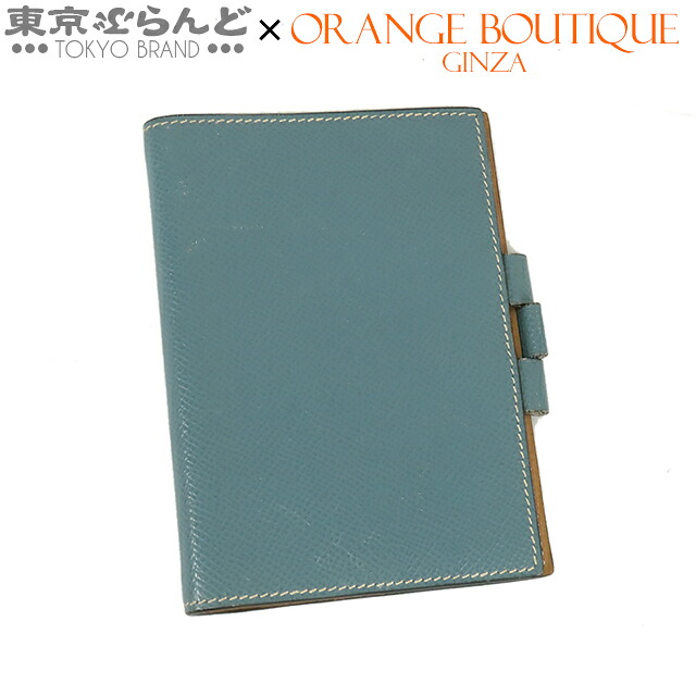 【5%引き換え証♪5.14～5.27】【中古】【返品可】エルメス HERMES 議事日程 □G目じるし 青色ジーン しろがね色金具 エプソン 万覚え帳押しかぶせる ユニ一発やる[貨物輸送無料]【尖んがり7倍●5.14～5.27】 101830427 日用品雑貨・文房具・手芸-その他-文房具・事務用品