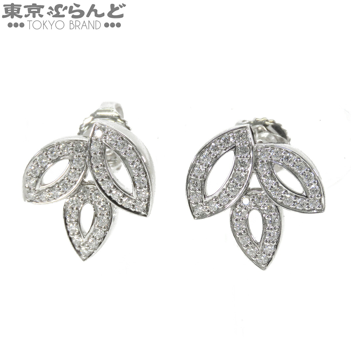 【5%クーポン♪4.6 20時～4.11】【中古】【返品可】ハリーウィンストン HARRY WINSTON リリークラスター・ミニ・イヤスタッズ ピアス レディース Pt950 ダイヤモンド プラチナ EADPP01MLC 仕上済 [送料無料]【ポイント5倍●4.6 20時～4.11】 101846327