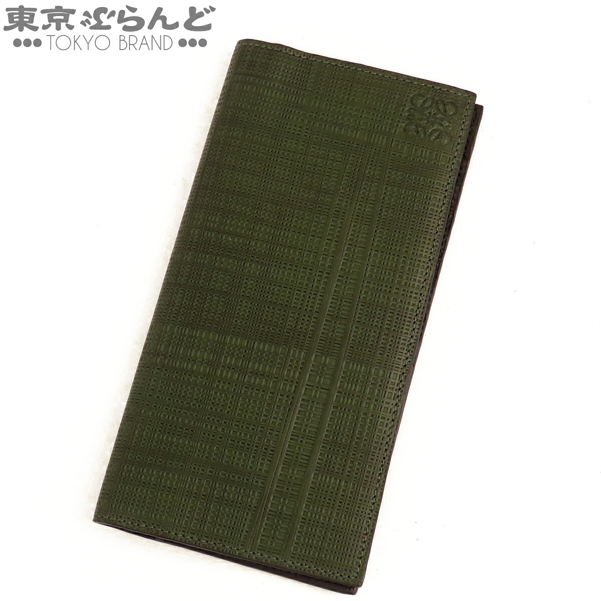 【5%クーポン券♪5.30～6.11 1:59】【中古】【返品可】ロエベ LOEWE リネン 長紙入れ メンズ なめし革 長紙入れ カーキ緑であること 101.88.M78 [貨物輸送無料]【尖んがり5倍●5.30～6.11 1:59】 101843429