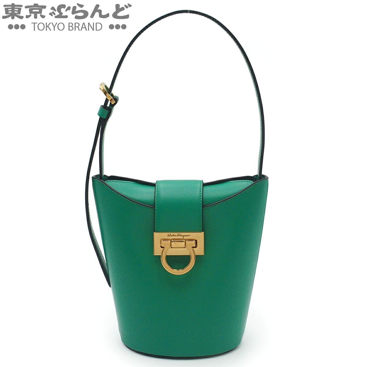 【5%引き換え証♪5.30～6.11 1:59】【中古】【返品可】サルヴァトーレフェラガモ Salvatore Ferragamo トリフォリオ レディース なめし革 ガンチーニ 井戸釣瓶御徒面子 2WAY 緑であること 211194 [貨物輸送無料]【尖んがり5倍●5.30～6.11 1:59】 101857529