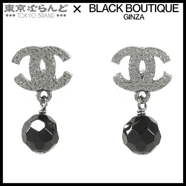【中古】【返品可】シャネル CHANEL ココマーク ピアス レディース メタル E12W シルバーxブラック [送料無料]【ポイント15倍●7.16～7.27】 101827830｜東京ぶらんど