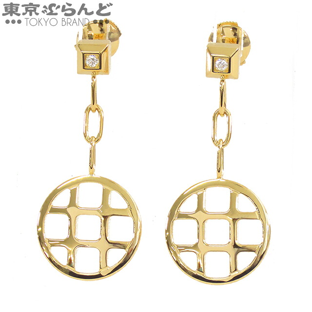 【5%クーポン♪4.4～4.11】【中古】【返品可】カルティエ CARTIER パシャ グリッド ピアス イエローゴールド K18YG ダイヤモンド レディース 仕上済 [送料無料]【ポイント7倍●4.4～4.11】 101792931