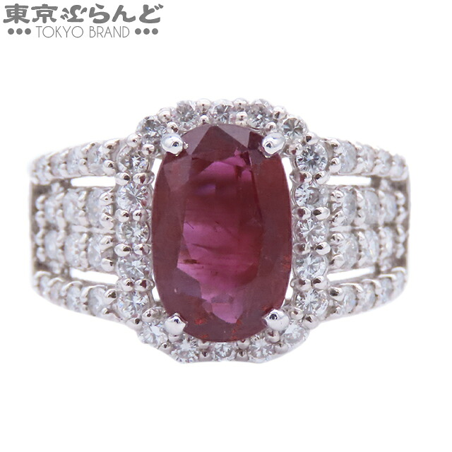 【ソーティング付】【5%クーポン♪4.4～4.11】【中古】【返品可】ルビー ダイヤモンド リング プラチナ Pt950 1.978ct 0.65ct 12号相当 指輪 レディース[送料無料]【ポイント10倍●4.4～4.11】 500481032