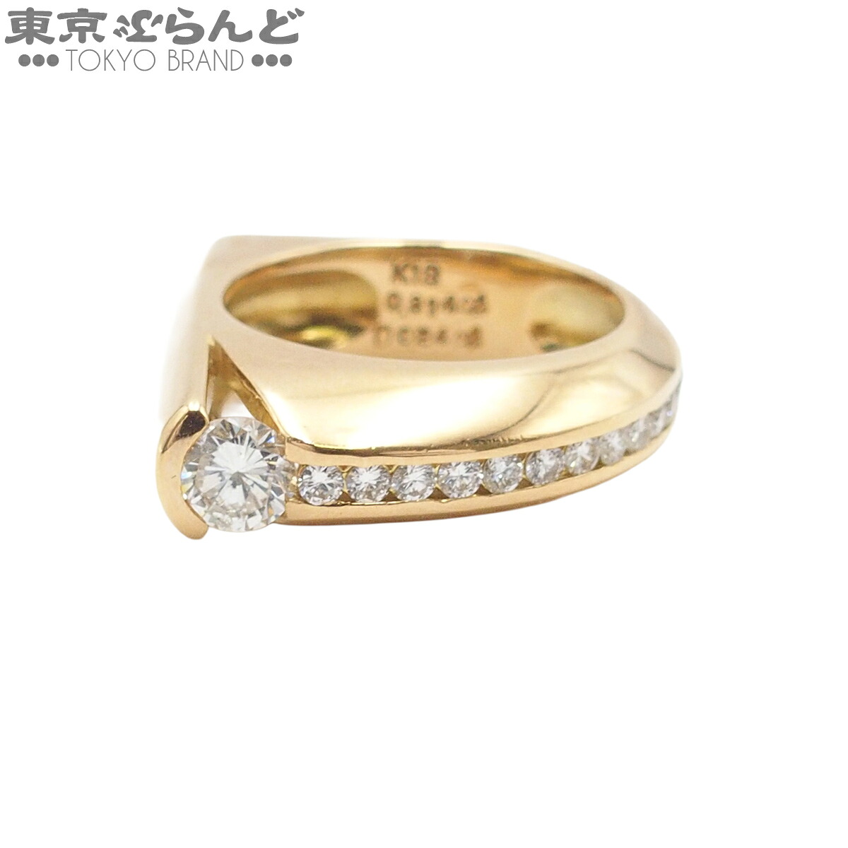 【5%クーポン♪4.14～4.27】【中古】【返品可】ノーブランド no brand デザインリング レディース K18YG ダイヤモンド 9.5号相当 0.314ct D 0.24ct イエローゴールド【鑑別書付】指輪 [送料無料]【ポイント5倍●4.14～4.27】 101845233