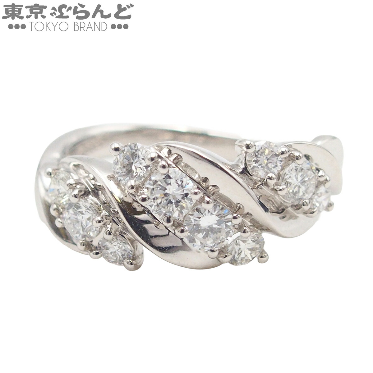 【5%クーポン♪4.6 20時～4.11】【中古】【返品可】デザインリング レディース Pt900 ダイヤモンド 11号相当 0.62ct プラチナ【鑑別書付】指輪 仕上済 [送料無料]【ポイント5倍●4.6 20時～4.11】 101853233 62,315円