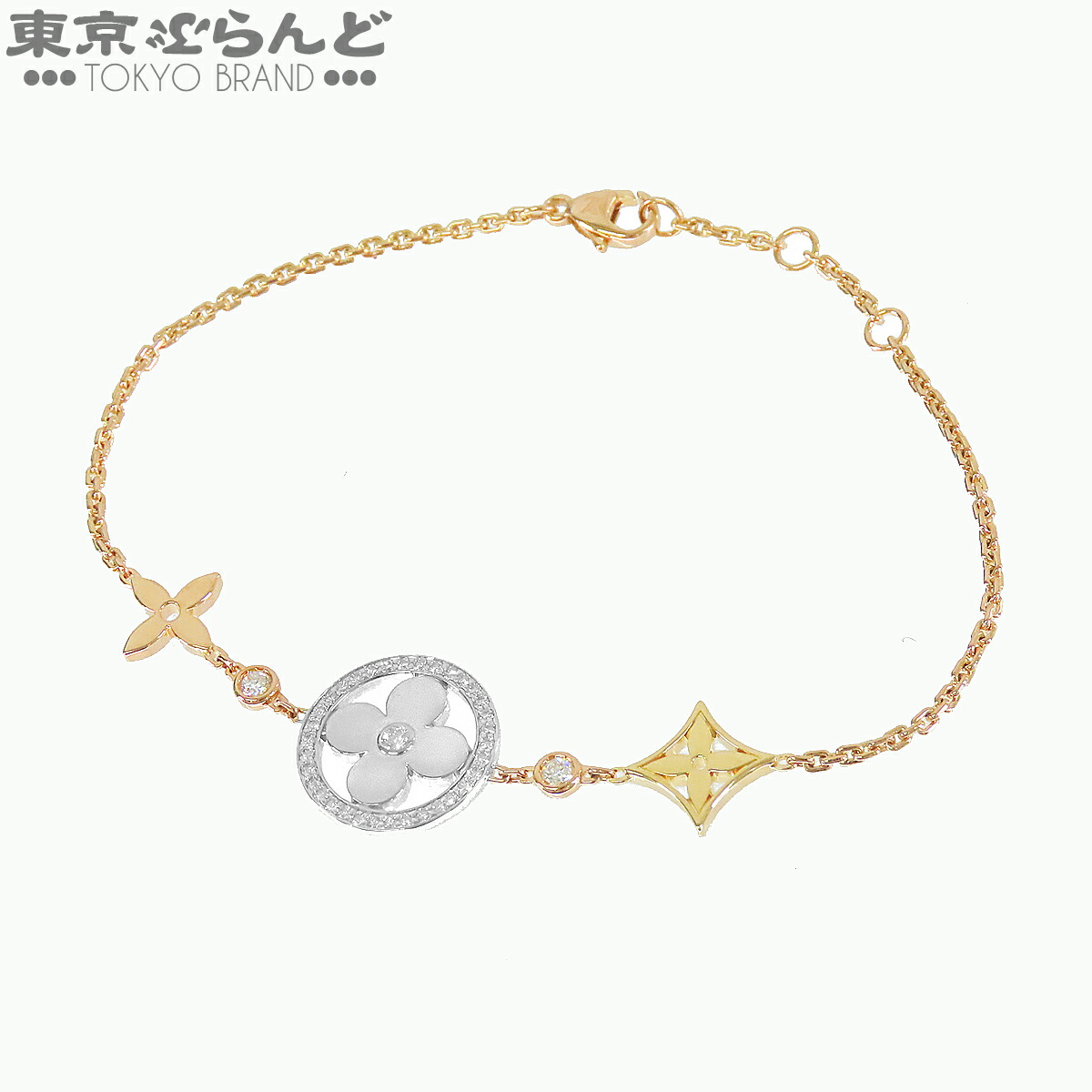 【5%クーポン♪4.6 20時～4.11】【中古】【返品可】ルイヴィトン LOUIS VUITTON コリエ イディール ブロッサム ブレスレット レディース K18PG K18WG K18YG ダイヤモンド スリーカラーゴールド 仕上済 [送料無料] 101846334 187,000円